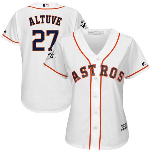 Jose Altuve #27 Houston Astros Womens 2017 Women World Series Bound Limited Cool Base Player Jersey - White