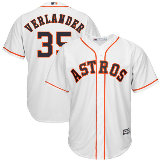 Justin Verlander #35 Houston Astros Majestic Home Limited Cool Base Player Jersey - White