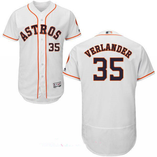 Justin Verlander #35 Houston Astros Majestic Mens Home Limited Flex Base Jersey - White