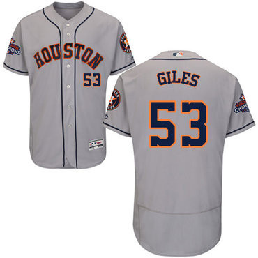 Ken Giles #53 Houston Astros Mens 2017 Flexbase Authentic World Series Champions Jersey - Grey