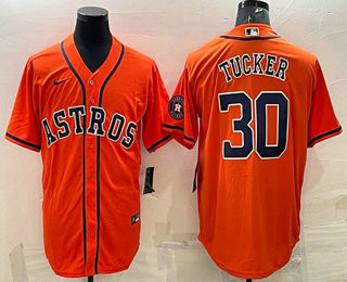 Kyle Tucker #30 Houston Astros Nike Mens Patch Limited Cool Base Jersey - Orange