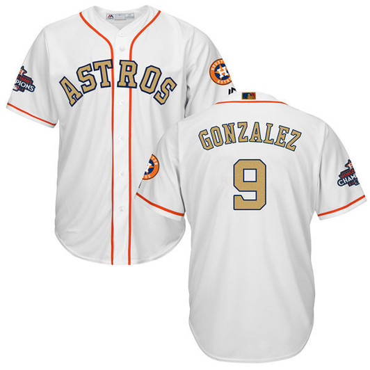 Marwin Gonzalez #9 Houston Astros Mens 2018 Gold Program Limited Cool Base Jersey - White