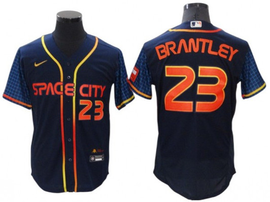 Michael Brantley #23 Houston Astros 2022 City Connect Limited Flex Base Jersey - Navy