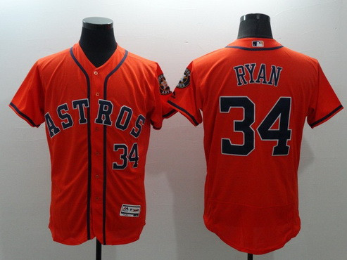Nolan Ryan #34 Houston Astros Majestic Mens 2016 Retired Flexbase Limited Baseball Jersey - Orange