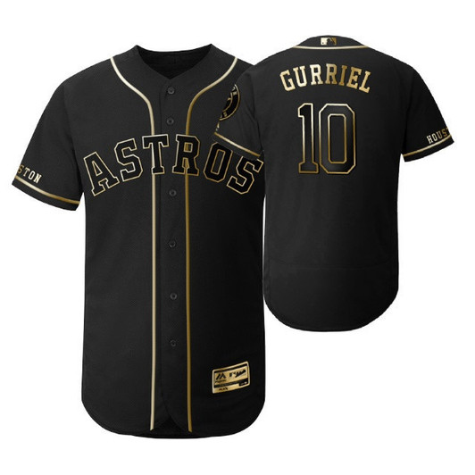 Yuli Gurriel #10 Houston Astros 2019 Brandedition Black Gift Astros Fans Limited Jersey - Golden