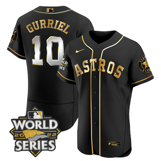Yuli Gurriel #10 Houston Astros 2022 World Series Limited Jersey - Black Gold