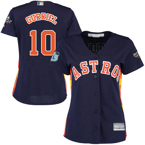 Yuli Gurriel #10 Houston Astros Womens 2019 Alternate World Series Bound Limited Baseball Jersey - Navy Blue