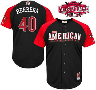 American League #40 Kansas City Royals 2015 Kelvin Herrera Star Game Player Jersey - Black
