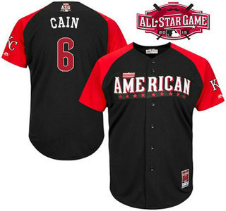 Lorenzo Cain #6 Kansas City Royals 2015 American League Star Limited Jersey - Black