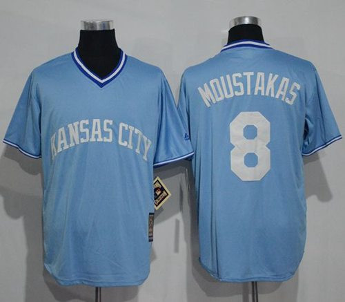 Mike Moustakas #8 Kansas City Royals Cooperstown Limited Jersey - Light Blue