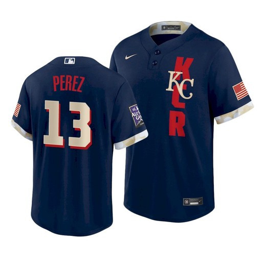 Salvador Perez #13 Kansas City Royals Mens 2021 Star Limited Cool Base Jersey - Navy
