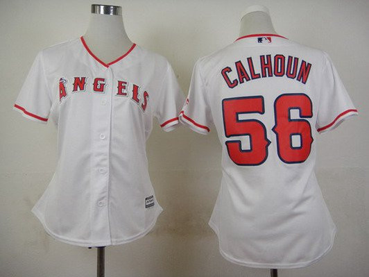 La Angels #56 Womens 2015 Of Anaheim Kole Calhoun Home Limited Cool Base Jersey - White