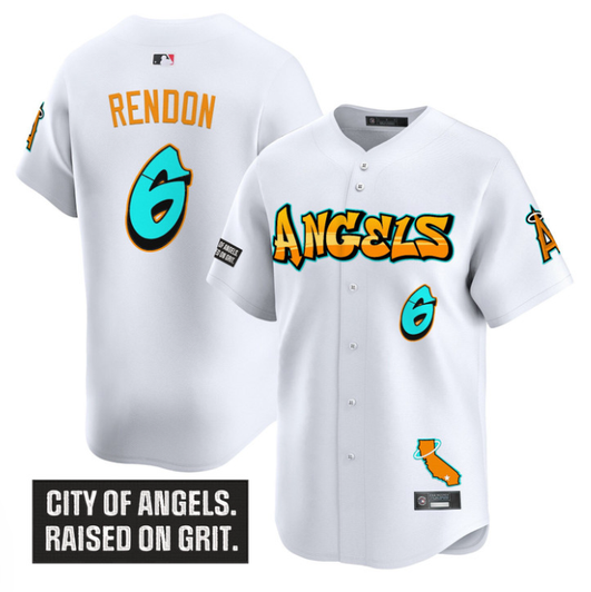 Anthony Rendon #6 Los Angeles Angels Graffiti Halo Drop Limited Jersey - White