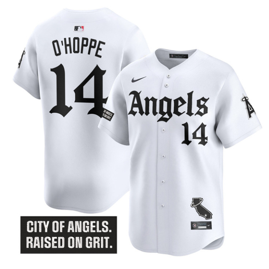 Logan O'Hoppe #14 Los Angeles Angels Gothic Halo Edition Limited Jersey - White