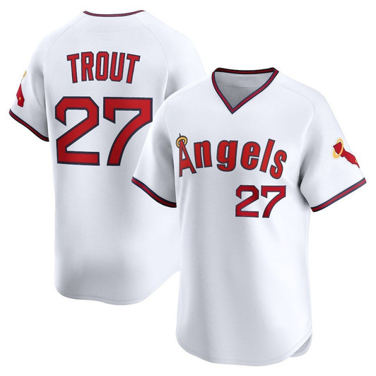 Mike Trout #27 Los Angeles Angels Alternate Base Limited Jersey - White
