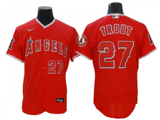 Mike Trout #27 Los Angeles Angels Alternate Limited Flex Base Jersey - Red