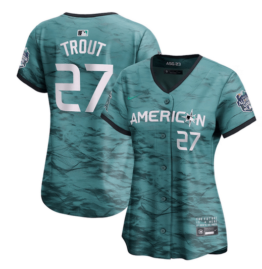 Mike Trout #27 Los Angeles Angels Women 2023 Star Limited Baseball Jersey - Teal