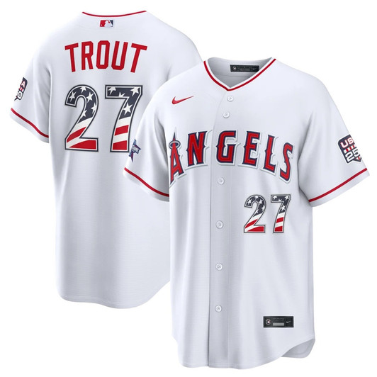 Mike Trout Los Angeles Angels 2026 Star Edition Stars Stripes Stadium Limited Jersey - White