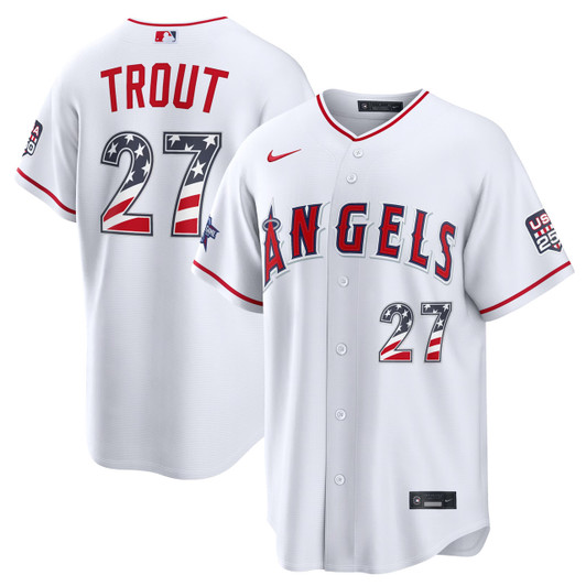 Mike Trout Los Angeles Angels Nike 2026 All-Star Edition Stars Stripes Stadium Limited Jersey - White