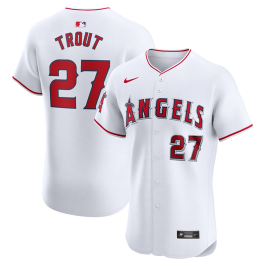 Mike Trout Los Angeles Angels Nike Men'S Home Elite Player Jersey - White
