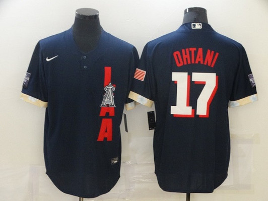 Shohei Ohtani #17 Los Angeles Angels Mens 2021 Star Limited Cool Base Jersey - Navy