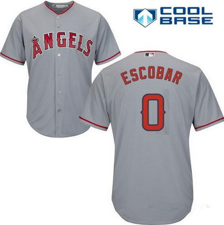 Yunel Escobar #0 Los Angeles Angels Majestic Mens Of Anaheim Road Limited Cool Base Jersey - Gray