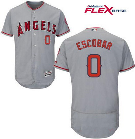 Yunel Escobar #0 Los Angeles Angels Majestic Mens Of Anaheim Road Limited Flex Base Jersey - Gray