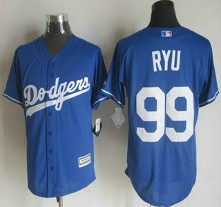 Alternate Blue #99 Los Angeles Dodgers Mens 2015 Hyun Jin Ryu Limited Cool Base Jersey