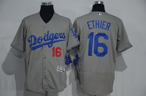 Andre Ethier #16 Los Angeles Dodgers Majestic Mens 2016 Flexbase Limited Baseball Jersey - Gray
