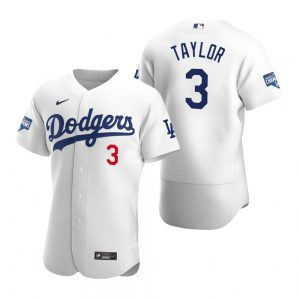 Chris Taylor #3 Los Angeles Dodgers 2020 World Series Champions Limited Jersey - White