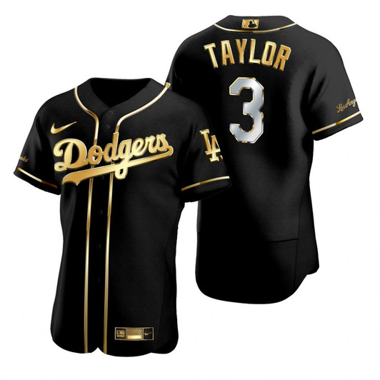 Chris Taylor #3 Los Angeles Dodgers Brandedition Black Gift Dodgers Fans Limited Jersey - Golden