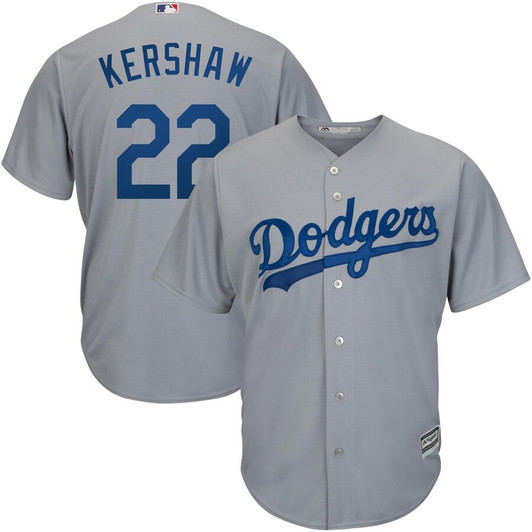 Clayton Kershaw #22 Los Angeles Dodgers Majestic Road Cool Base Player Limited Jersey - Gray