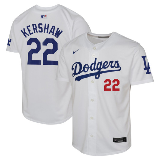 Clayton Kershaw #22 Los Angeles Dodgers Nike Youth Home Limited Jersey - White