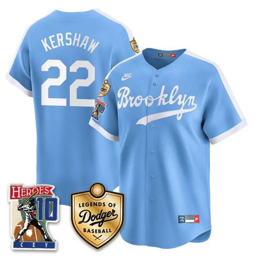 Clayton Kershaw #22 Los Angeles Dodgers Ron Cey Legends Of Dodgers Limited Throwback Jersey - Royal