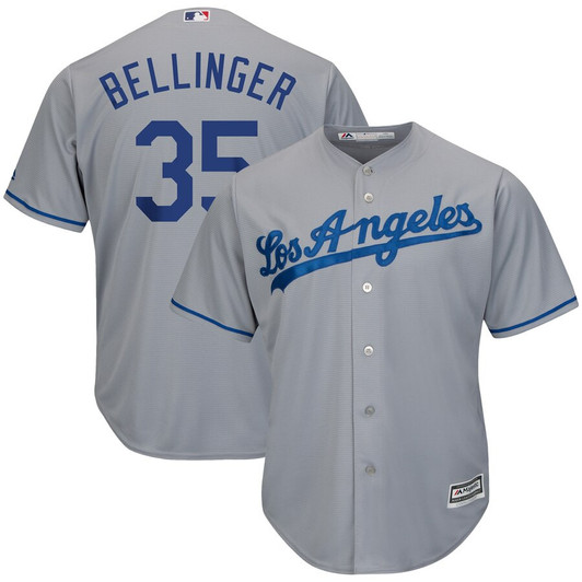 Cody Bellinger #35 Los Angeles Dodgers Majestic Wordmark Cool Base Player Limited Jersey - Gray