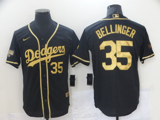 Cody Bellinger #35 Los Angeles Dodgers Nike Mens Limited Cool Base Jersey - Black Gold