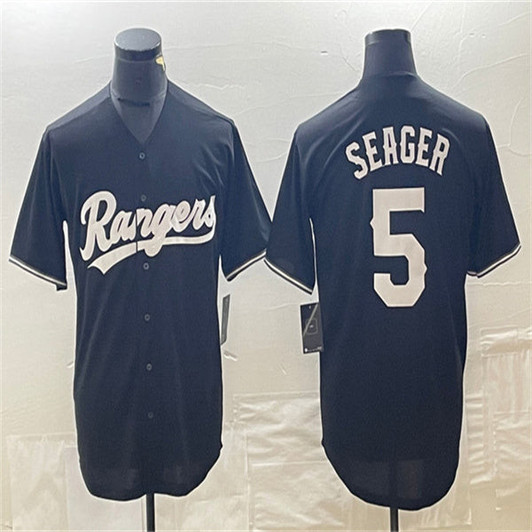 Corey Seager #5 Los Angeles Dodgers Home Authentic Patch Baseball J Jersey - Black