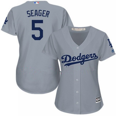 Corey Seager #5 Los Angeles Dodgers Majestic Womens Alternate Limited Cool Base Jersey - Gray