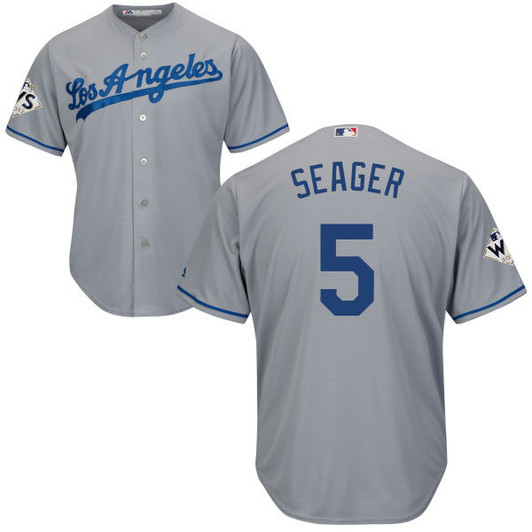 Corey Seager #5 Los Angeles Dodgers Mens 2017 Cool Base World Series Bound Limited Jersey - Grey