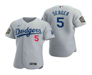 Corey Seager #5 Los Angeles Dodgers Nike Mens 2020 World Series Authentic Flex Jersey - Gray