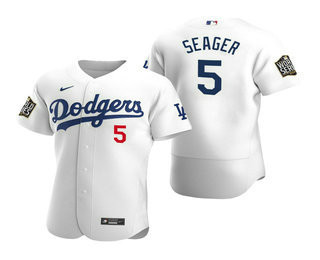 Corey Seager #5 Los Angeles Dodgers Nike Mens 2020 World Series Authentic Flex Jersey - White
