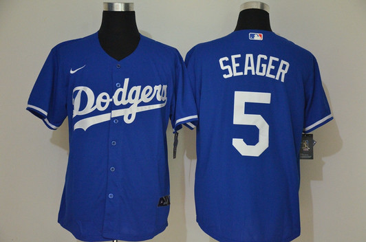 Corey Seager #5 Los Angeles Dodgers Nike Mens Limited Cool Base Jersey - Blue