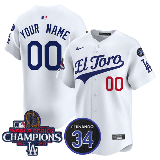 El Toro #34 Los Angeles Dodgers 2024 World Series Champions Patch Vapor Premier Limited Custom Jersey