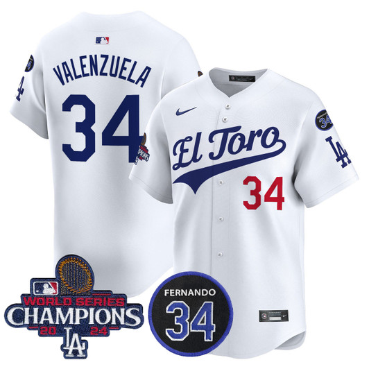 El Toro #34 Los Angeles Dodgers Men'S 2024 World Series Champions Patch Vapor Premier Limited Jersey