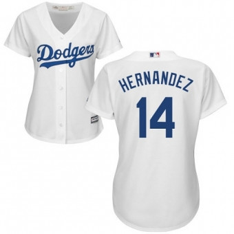 Enrique Hernandez #14 Los Angeles Dodgers Majestic Womens Authentic Home Cool Base Jersey - White