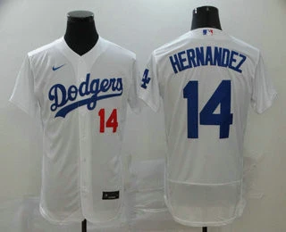 Enrique Hernandez #14 Los Angeles Dodgers Nike Mens Limited Flex Base Jersey - White