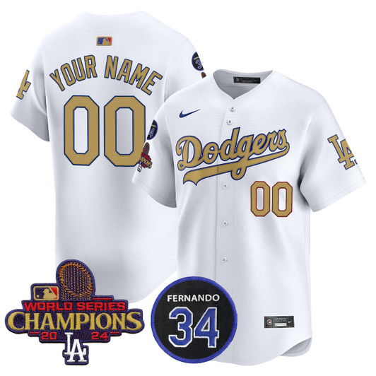 Fernando Patch #34 Los Angeles Dodgers 2025 Vapor Premier Limited Custom Jersey - Gold