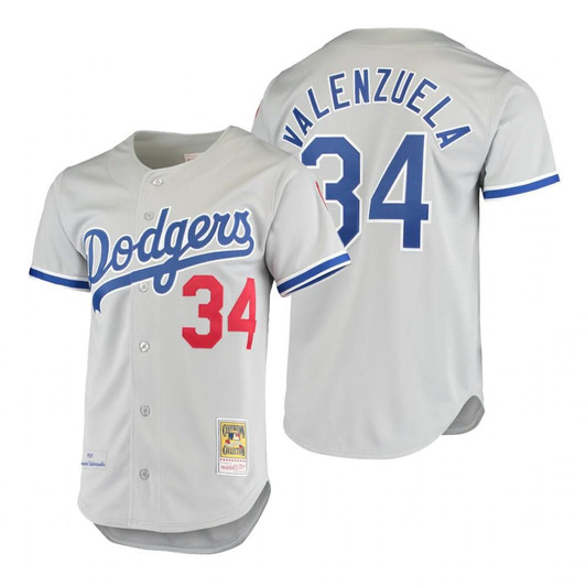 Fernando Valenzuela #34 Los Angeles Dodgers 1981 Limited Throwback Jersey - Gray