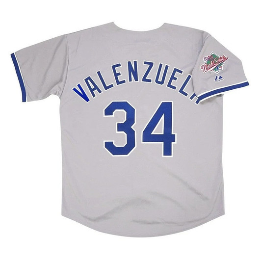 Fernando Valenzuela #34 Los Angeles Dodgers 1988 World Series Road Limited Jersey - Grey