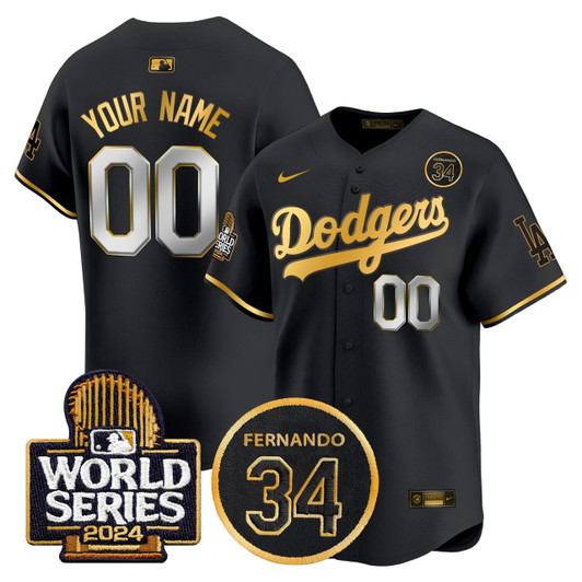 Fernando Valenzuela #34 Los Angeles Dodgers 2024 Memorial World Series Patch Vapor Premier Limited Custom Jersey